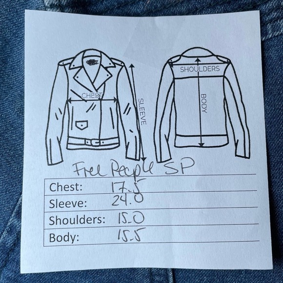 FREE PEOPLE CROPPED MOTO MOD ZIPPER DENIM JACKET - SP - Picture 5 of 5